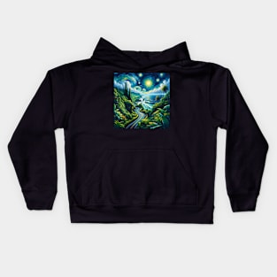 Road To Hana Maui Starry Night - Beautiful Iconic Places Kids Hoodie